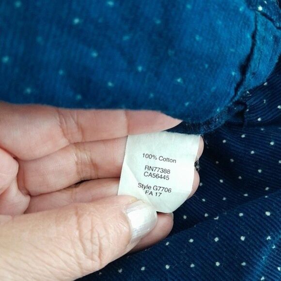 J. CREW Popover Corduroy Mini Polka Dot Tunic Shirt Dress sz: M - Picture 7 of 8